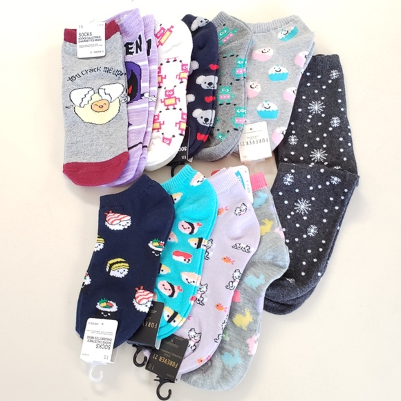 Accessories - NWT 11 pairs Never Worn Cute Animal Sushi Socks